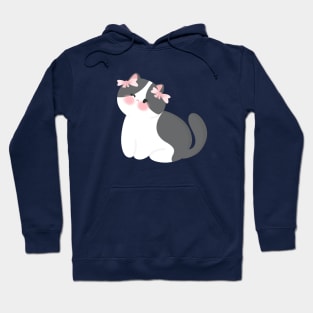 Coquette grey Cat Hoodie